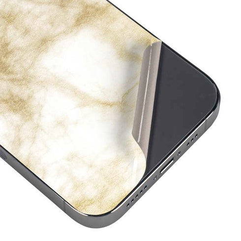 Gold and White Marble iPhone 16 Pro Skin